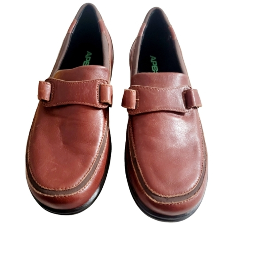 Apex Women's Diabetic Shoes Loafer US 10.5 M Brown leather adjustable